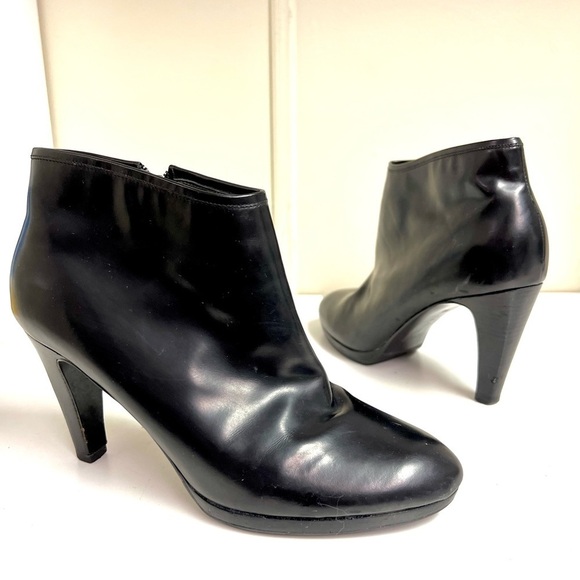 COLE HAAN Nike Air Women’s ankle boots  BLACK leather size 9B - Picture 1 of 8
